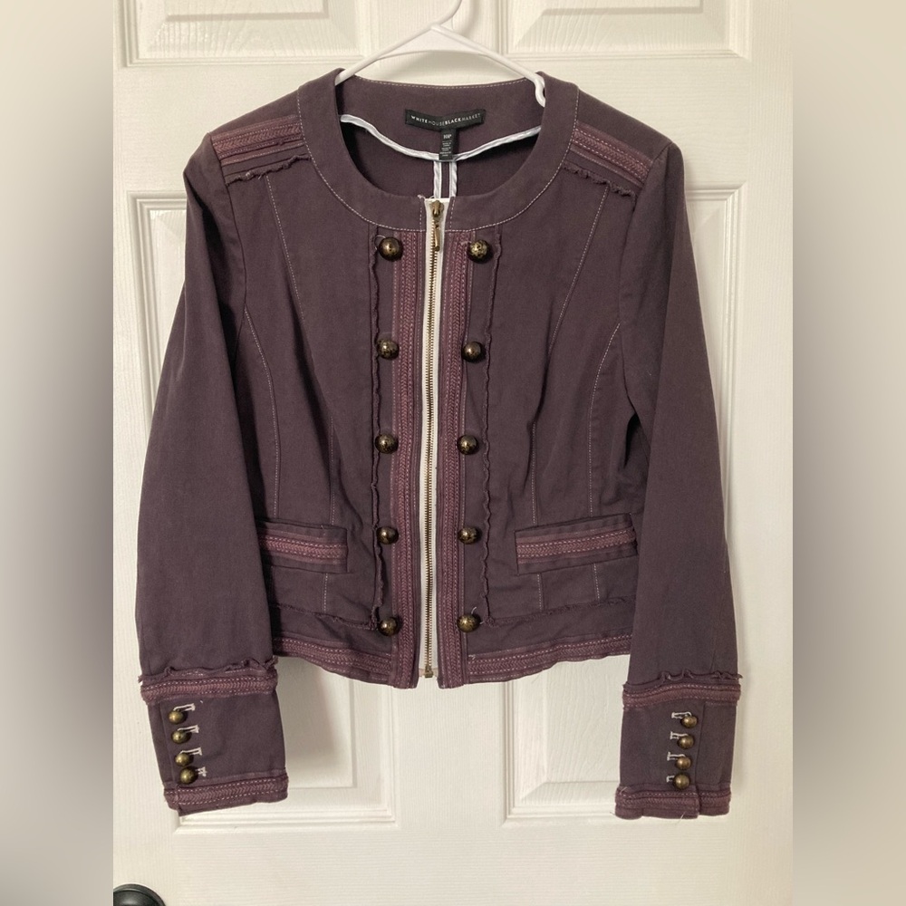 White House Black Market Plum Jacket Military 10P